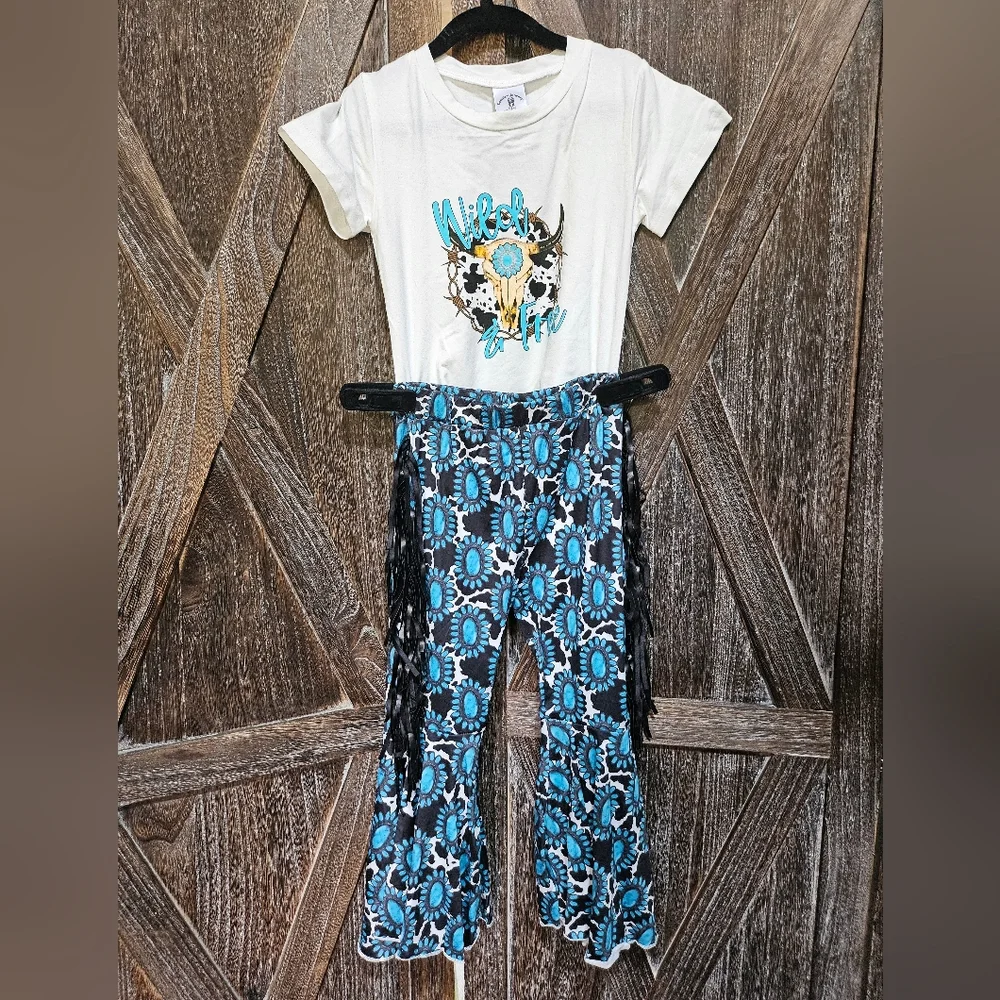 NWT Wild & Free Graphic Tee and Fringe Squash Blossom Pants Set